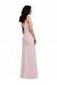 Spaghetti Strap V Back Formal Crepe Bridesmaid Dress / Prom Dress with Front Slit Essex