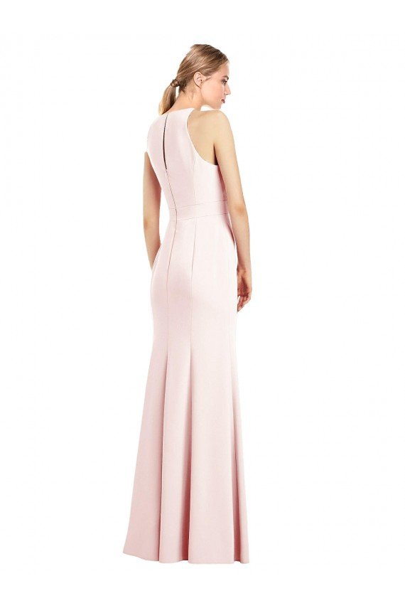 V-Neck Keyhole Back Crepe Trumpet Bridesmaid Dress / Prom Dress Essex