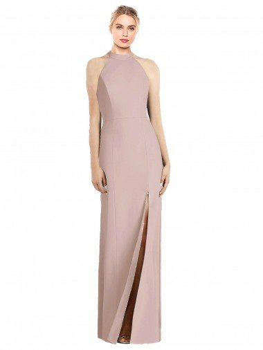 High Neck Cutout Halter Trumpet Bridesmaid Dress Essex