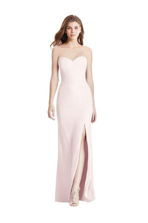 Strapless Crepe Trumpet Bridesmaid Dress / Prom Dress with Front Slit Essex