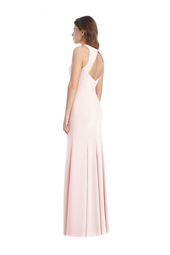 Diamond Cutout Back Trumpet Bridesmaid Dress / Prom Dress with Front Slit Essex