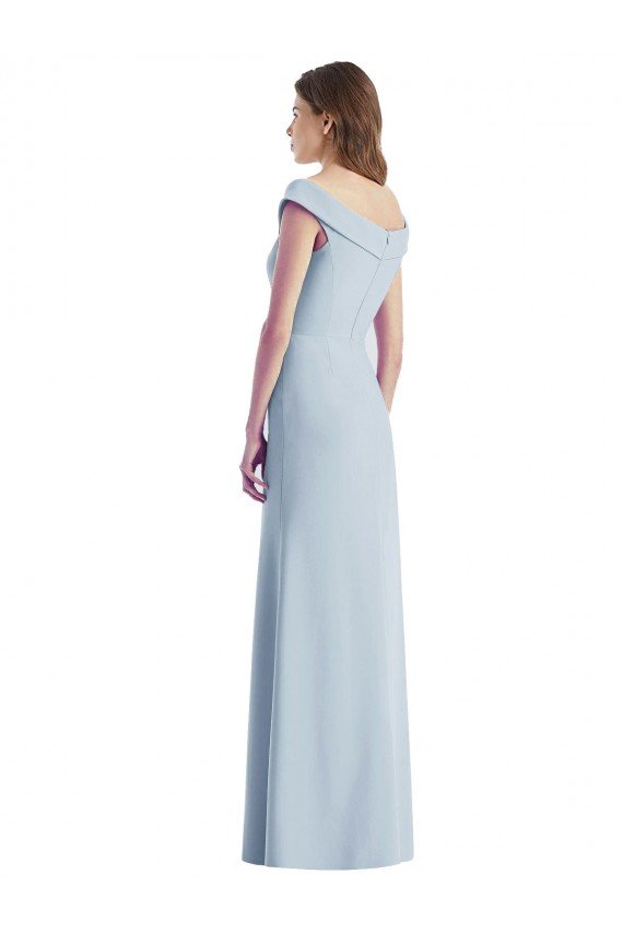 Romantic Off the Shoulder Long Maxi Bridesmaid Dress with Side Slit Essex