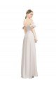 Double Ruffle Flounce Sleeves Formal Crepe Bridesmaid Dress / Prom Dress with Slit Essex