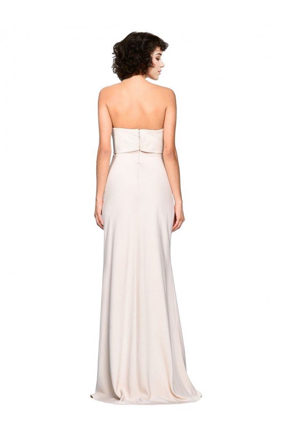 Strapless Crepe Fitted Bridesmaid Dress / Prom Dress with Twist Bow Essex
