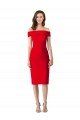Off the Shoulder Square Neck Cocktail Length Bridesmaid Dress / Prom Homecoming Dress Essex