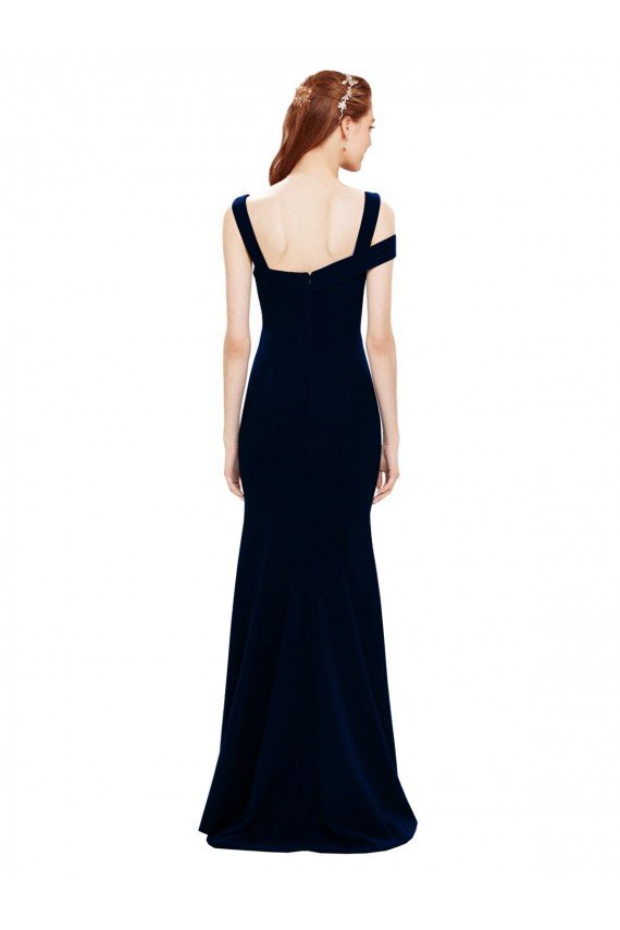 Sleeveless Formal Crepe Mermaid Bridesmaid Dress / Prom Dress with Side Slit Essex