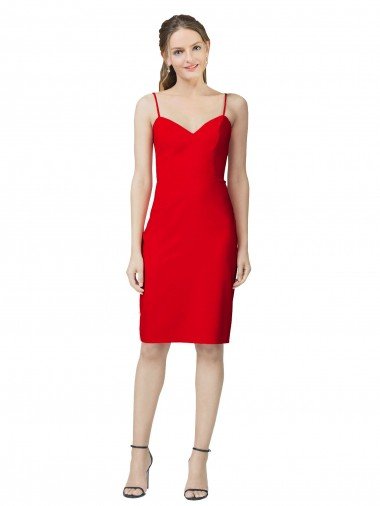 Sleeveless Sheath Sweetheart Neckline Formal Crepe Bridesmaid Dress / Prom Homecoming Dress Essex