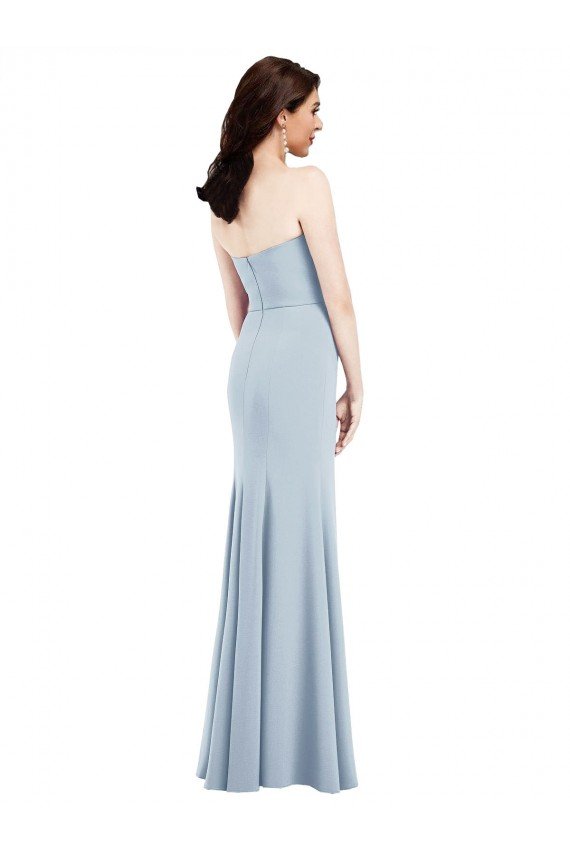 Strapless Notch Crepe Bridesmaid Dress / Prom Dress with Front Slit Essex