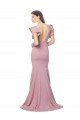 Flutter Sleeves Low V-Back High Round Neck Formal Crepe Bridesmaid Dress / Prom Dress Essex