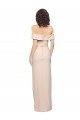 Off the Shoulder Long Formal Crepe Bridesmaid Dress / Prom Dress with Waist Tie and Slit Essex