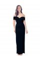 Off the Shoulder Long Full Length Formal Crepe Bridesmaid Dress / Prom Dress with Side Split Essex