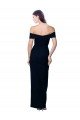 Off the Shoulder Long Full Length Formal Crepe Bridesmaid Dress / Prom Dress with Side Split Essex