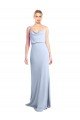Feminine Cowl Neck Slim Floor Length Stretch Formal Crepe Bridesmaid Dress / Prom Dress Essex