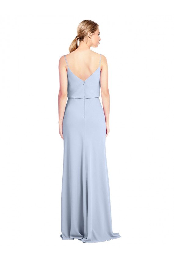Feminine Cowl Neck Slim Floor Length Stretch Formal Crepe Bridesmaid Dress / Prom Dress Essex