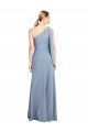 Draped Flutter Sleeves One Shoulder Stretch Formal Crepe Bridesmaid Dress / Prom Dress Essex