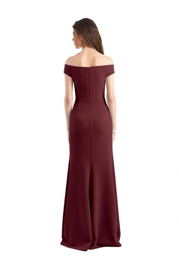 Off the Shoulder Fit and Flare Stretch Crepe Bridesmaid Dress / Prom Dress Essex