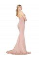 Sweep Train Sweetheart Long Mermaid Formal Crepe Bridesmaid Dress / Prom Dress Low Back Essex