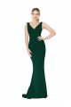 V-Neck Floor Length Long Formal Crepe Mermaid Bridesmaid Dress / Prom Dress Essex