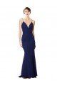 Deep V-Neck Spaghetti Straps Mermaid Formal Crepe Bridesmaid Dress / Prom Dress Essex