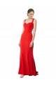 Long Chapel Train Fishtail Maxi Formal Crepe Bridesmaid Dress / Prom Dress with Sweetheart Neckline Essex