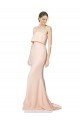 High Neck Strapless Long Formal Crepe Maxi Bridesmaid Dress / Prom Dress with Overlay Essex