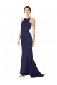 Fishtail High Neck Maxi Formal Crepe Bridesmiad Dress with Strappy Back Detail Essex