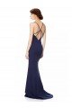 Fishtail High Neck Maxi Formal Crepe Bridesmiad Dress with Strappy Back Detail Essex