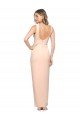Floor Length Square Neck Long Sheath Formal Crepe Bridesmaid Dress / Prom Dress  Essex