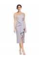 Short Cocktail Length Strapless Formal Crepe Bridesmaid Dress / Prom Dress with Ruffles Essex