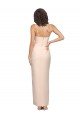 Long Full Length Ruffles Strapless Low Back Crepe Bridesmaid Dress / Prom Dress with Straps Essex