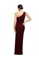 One Shoulder Sheath Formal Crepe Bridesmaid Dress / Prom Dress with High Side Split Essex
