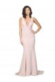 Deep Plunging V-Neckline Full Length Formal Crepe Bridesmaid Dress / Prom Dress with Deep V-Backline Essex