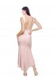 High Neck Low V-Back Cocktail Midi Length Formal Crepe Bridesmaid Dress / Prom Dress Essex