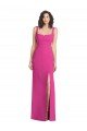 Wide Strap Notch Empire Waist Bridesaid Dress with Front Slit Essex