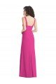 Wide Strap Notch Empire Waist Bridesaid Dress with Front Slit Essex