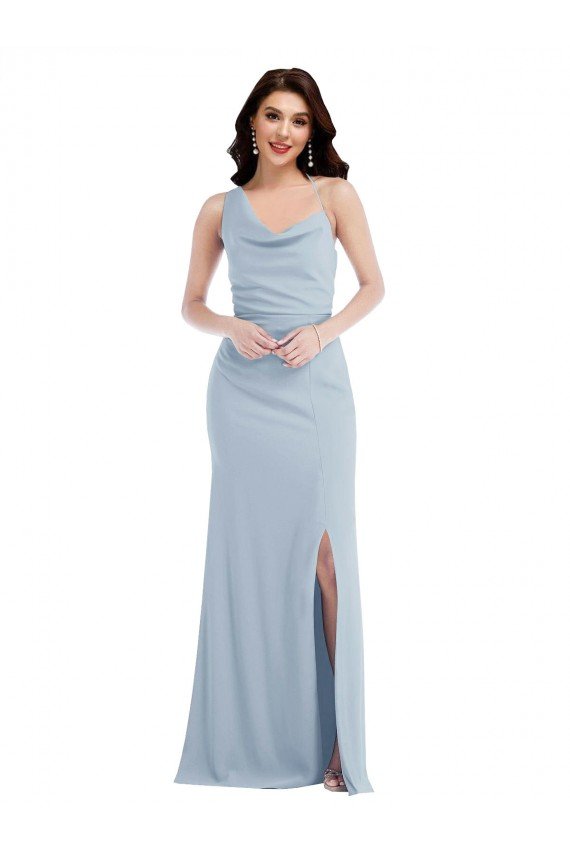 One Shoulder Draped Cowl Neck Maxi Bridesmaid Dress / Prom Dress Essex