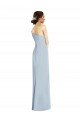 Asymmetrical Off the Shoulder Cuff Trumpet Formal Crepe Bridesmaid Dress / Prom Dress With Front Slit Essex