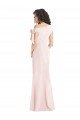 Off the Shoulder Tie Detail Trumpet Formal Crepe Bridesmaid Dress / Prom Dress with Front Slit Essex