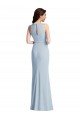 Halter Maxi Bridesmaid Dress / Prom Dress with Cascade Ruffle Slit Essex