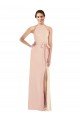 Halter Criss Cross Cutout Back Maxi Formal Crepe Bridesmaid Dress / Prom Dress Essex