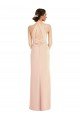 Halter Criss Cross Cutout Back Maxi Formal Crepe Bridesmaid Dress / Prom Dress Essex