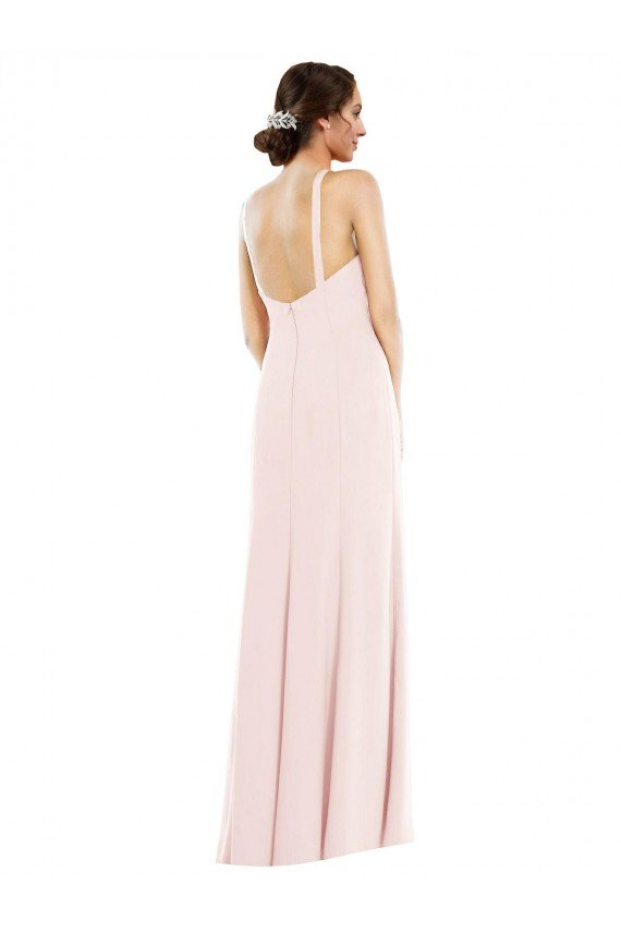 Criss Cross Halter Princess Line Trumpet Formal Crepe Bridesmaid Dress / Prom Dress Essex