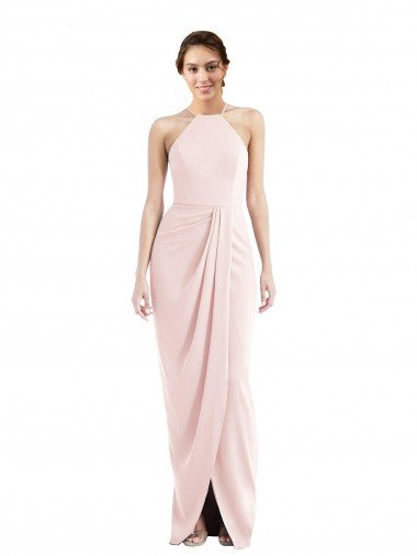 Halter Draped Tulip Skirt Maxi Bridesmaid Dress / Prom Dress Essex