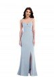 Flattering Trumpet Maxi Formal Crepe Bridesmaid Dress / Prom Dress with Front Slit Essex