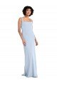 Slim Square Neck Fit and Flare Full Length Stretch Crepe Bridesmaid Dress / Prom Dress Essex
