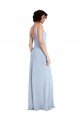 Slim Square Neck Fit and Flare Full Length Stretch Crepe Bridesmaid Dress / Prom Dress Essex