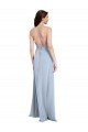 Fit and Flare High Neck Formal Crepe Bridesmaid Dress / Prom Dress with Side Slit Essex
