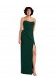 Scooped Strapless Neckline Formal Crepe Bridesmaid Dress / Prom Dress with Side Slit Essex