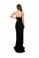 Corset Style Strapless Formal Crepe Bridesmaid Dress / Prom Dress with High Split Essex