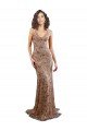 Floral Patterned Backless V-Neckline Sequin Formal Bridesmaid Dress / Prom Dress Essex